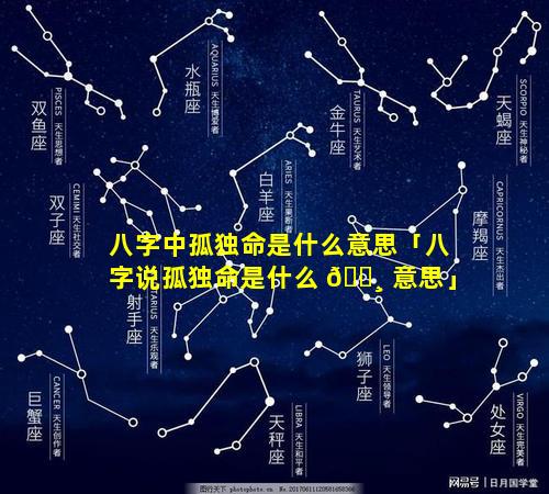 八字中孤独命是什么意思「八字说孤独命是什么 🌸 意思」